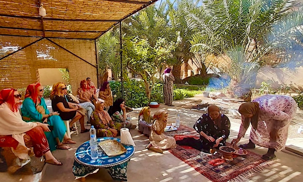Berber family sharing mint tea in Morocco